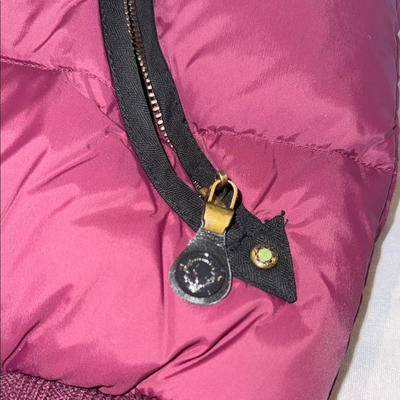 Peeples & Lula Puffer Vest Burgundy Black Faux Fur Collar Stylish Layering Sz S - Picture 9 of 16